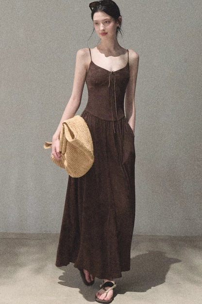 Bohemian Vine Jacquard Backless Dress