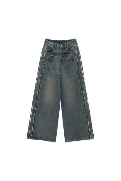 Beaded Retro Washed Jeans