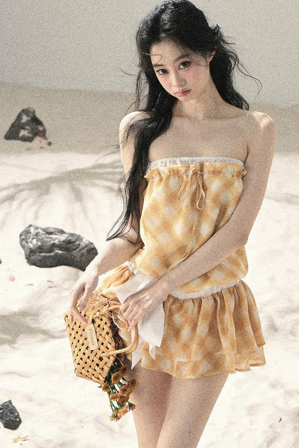 One-Shoulder French Quilted Dress
