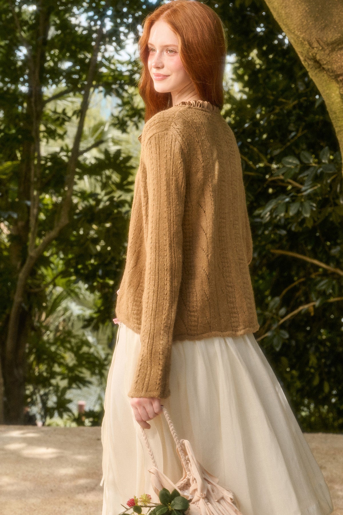 Ribbon Soft Wool Knit Cardigan