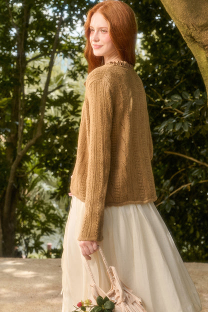 Ribbon Soft Wool Knit Cardigan