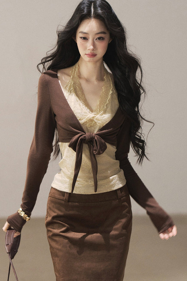 Layered-Look Lace T-Shirt