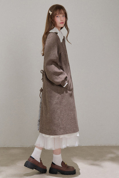 Brown Doll Collar Wool Coat