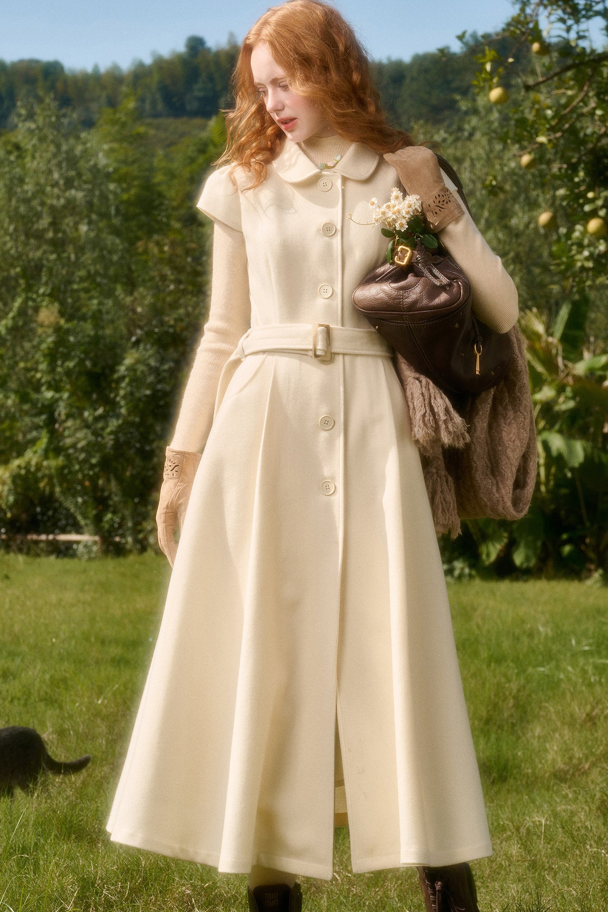 Retro Wool Doll Collar Dress