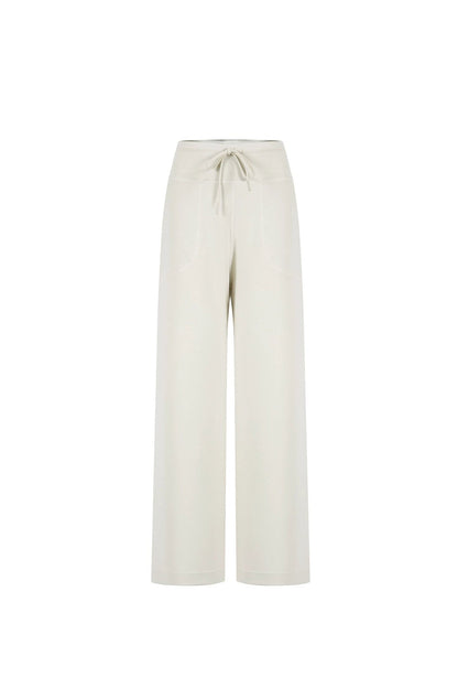 Pantalon taille haute à cordon de serrage