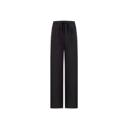 Black Straight-Leg Flared Pants