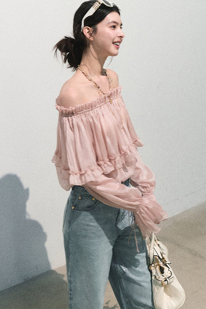 Romantic Ruffled Chiffon Blouse