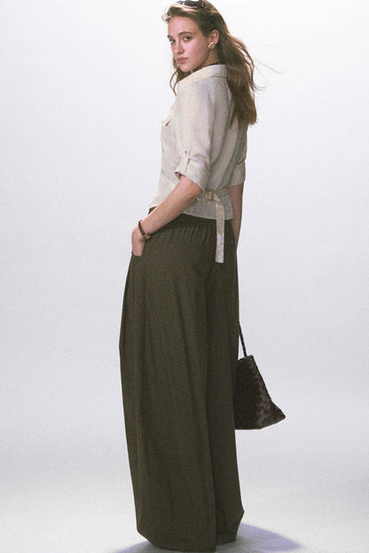 Linen Waist-Cinching Blouse