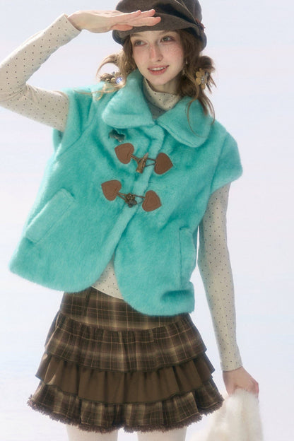 Toggle Button Lamb Wool Vest