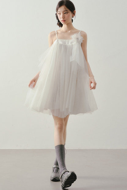 Layered Tulle A-Line Puff Dress