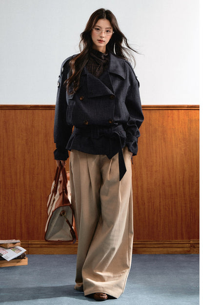 Retro Denim Trench Coat