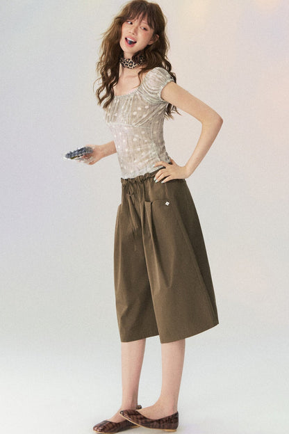 Polka Dot Pleated Camisole