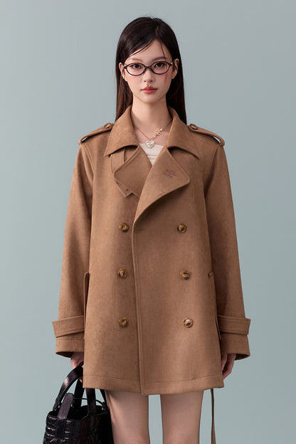 Spring and Autumn Lapel Trench Coat