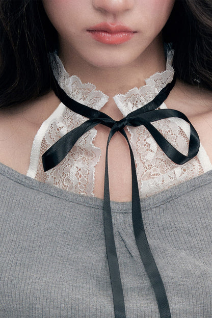 Lace Halter Layered-Look Top