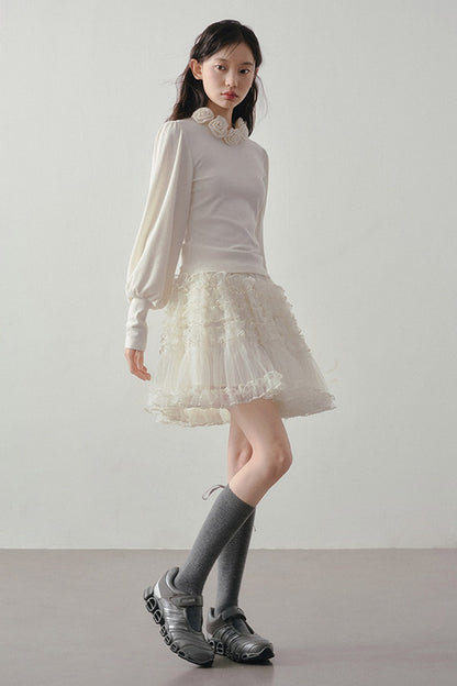 Multi-Layered Tulle Ruffle Skirt