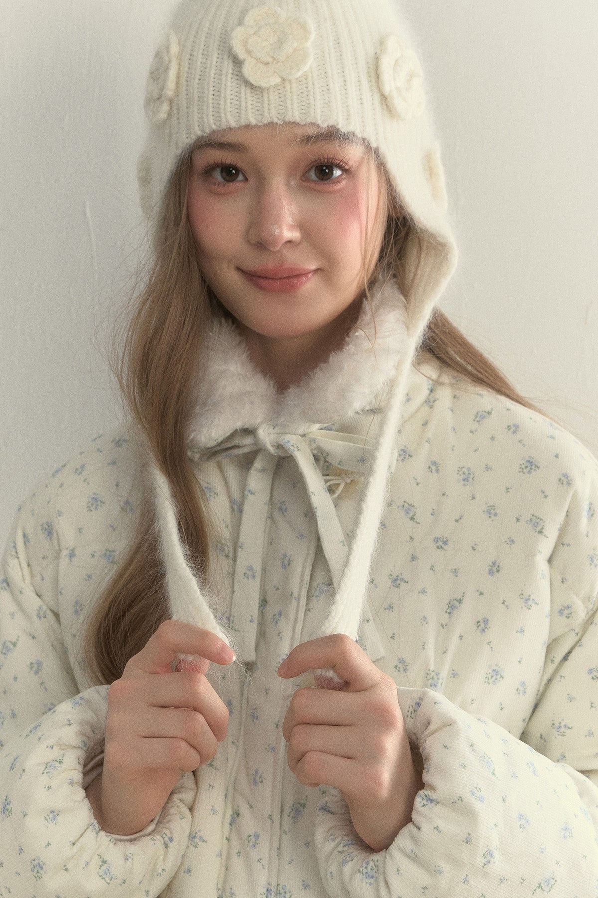 3D Flower Knitted Beanie Hat