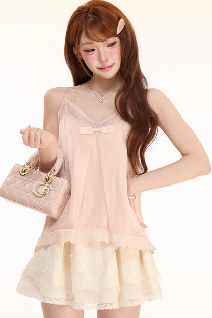 Amber Lace Bow Camisole Set-Up