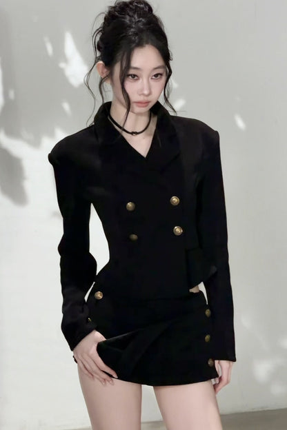 Corduroy Jacket and Skirt Set
