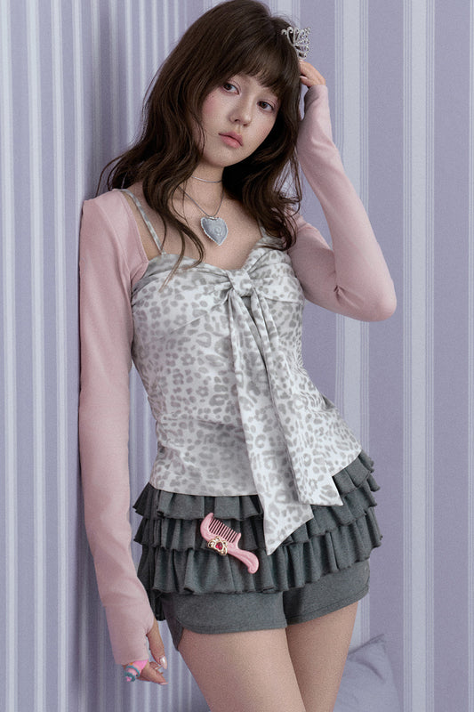 Pink Leopard Layered-Look T-Shirt