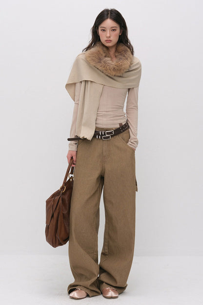 Raccoon Fur Collar Cape