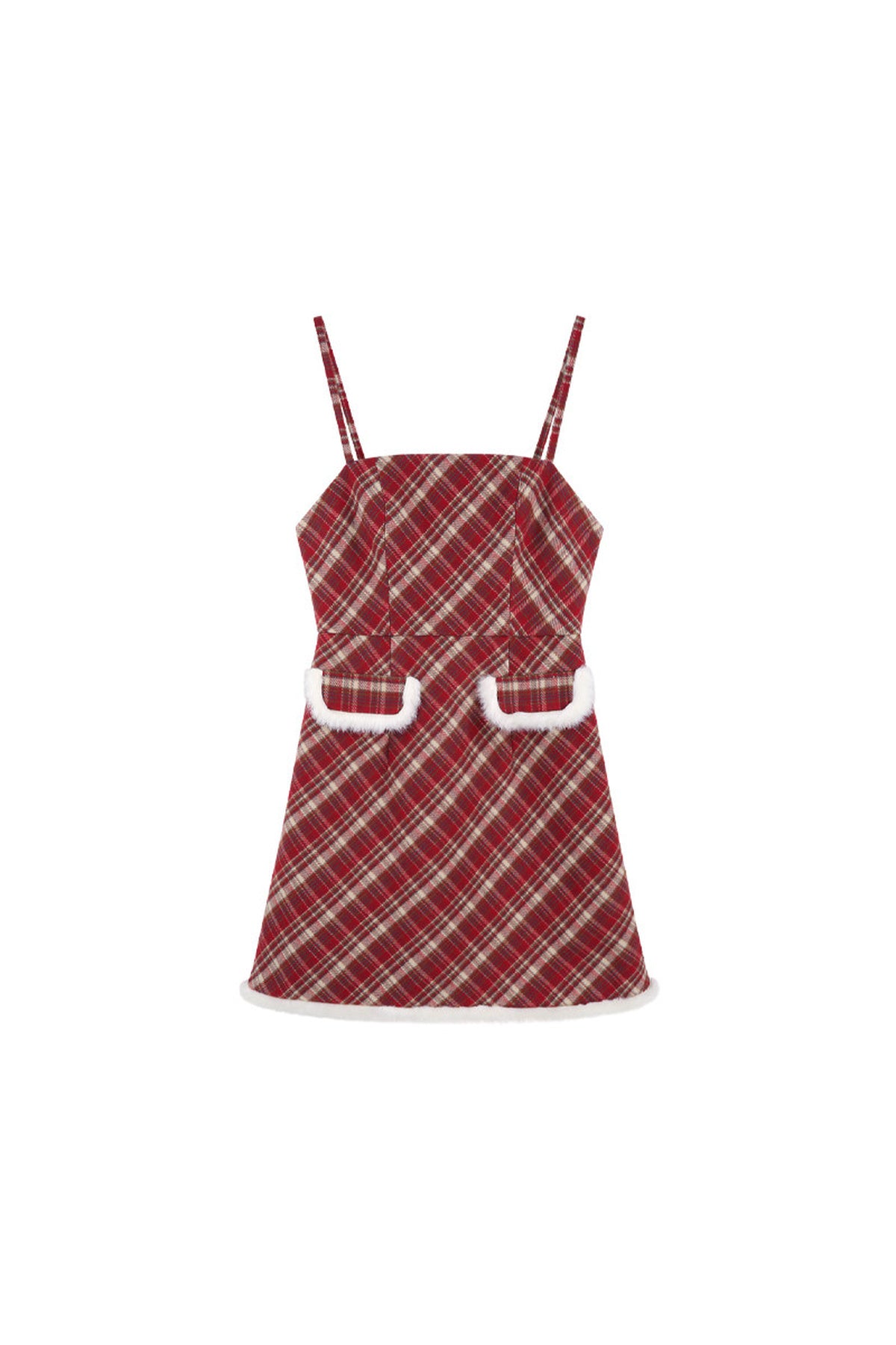Red Plaid Dress and Apricot Shirt Set-Up