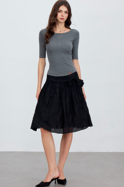 Asymmetrical Bowknot A-Line Skirt