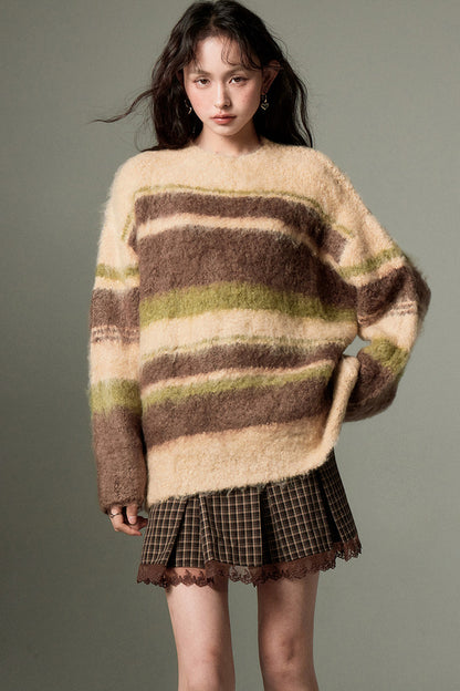 Color-Block Striped Sweater