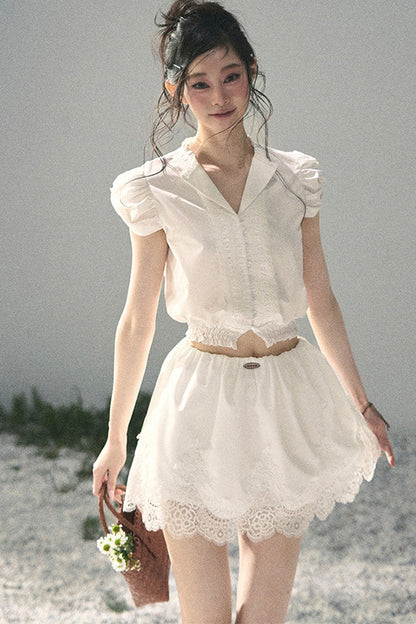 Rose Lace Reversible Two-Piece Set-Up