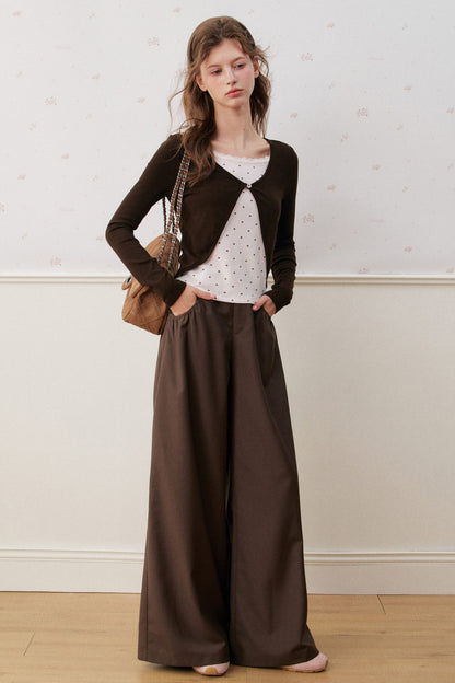 Rose Polka Dot Layered-Look Knit Top