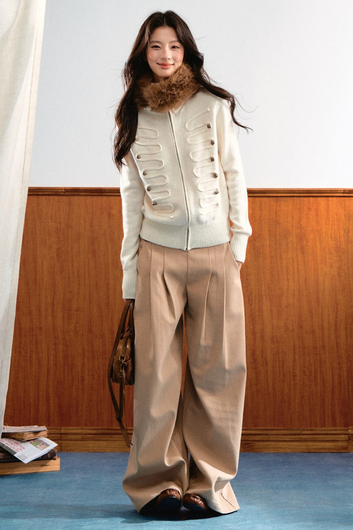 Retro Napoleon Zipper Sweater