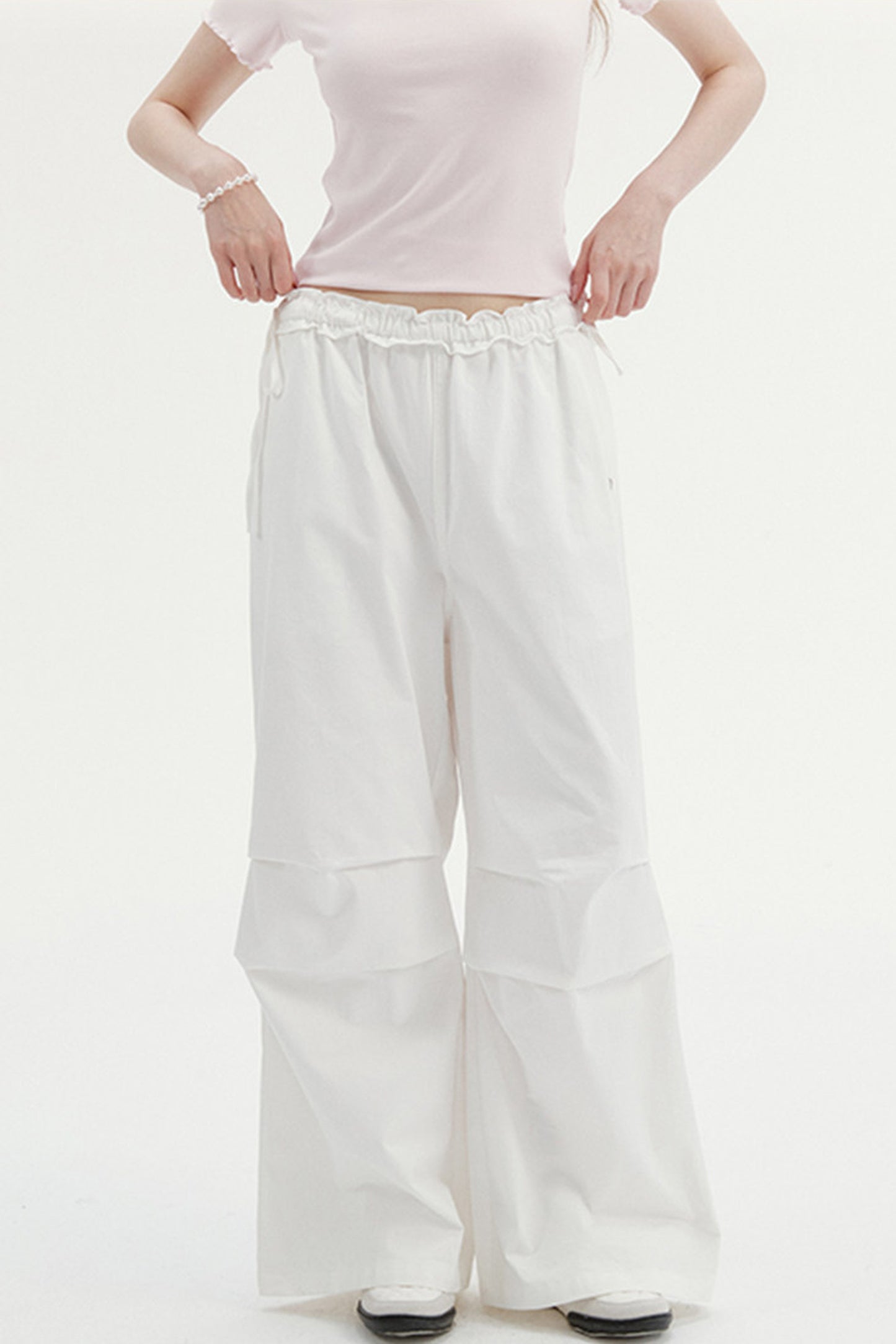 Pleated Drape Cargo Pants