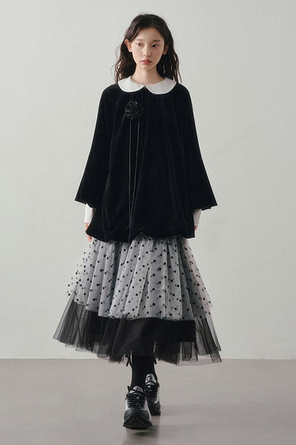 Polka Dot Patchwork Tulle Skirt