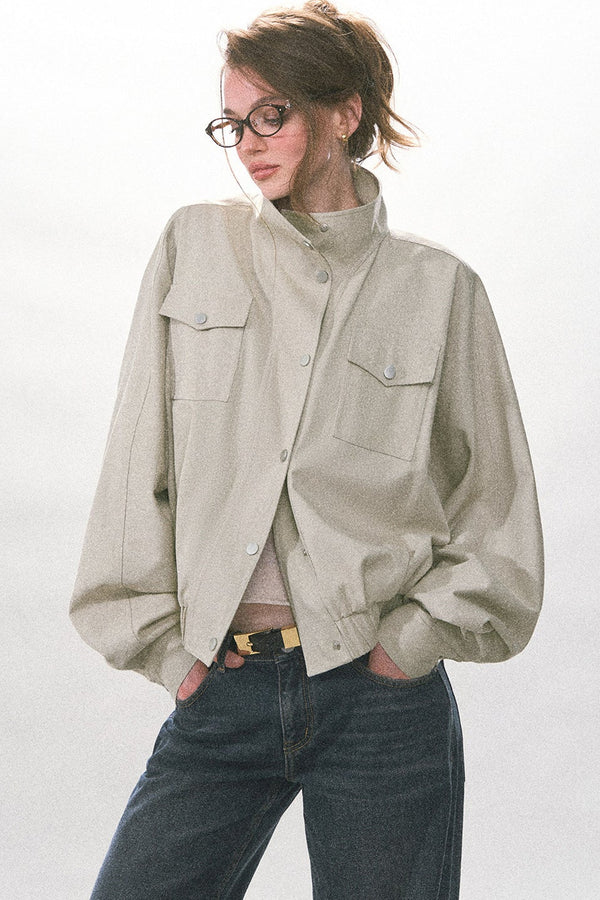 Chaqueta retro de manga murciélago