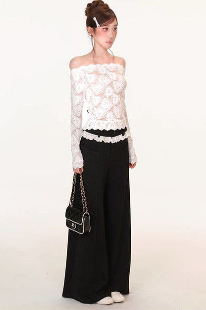 Velvet Lace Bow Top