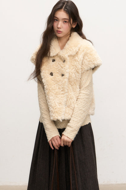 Textured Long Sleeve Knit Sweater With Pants and Skirt Set-Up