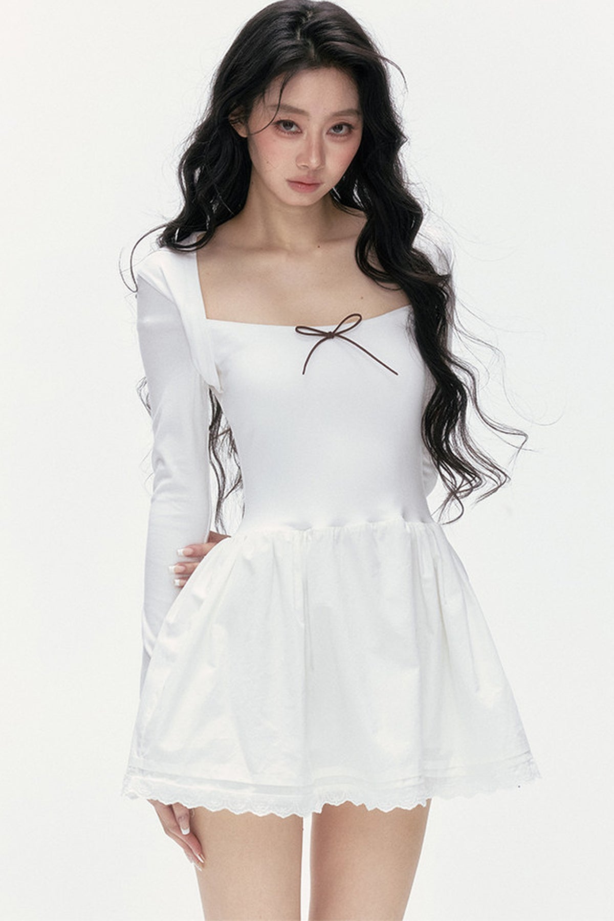Lace Patchwork Knit Dress