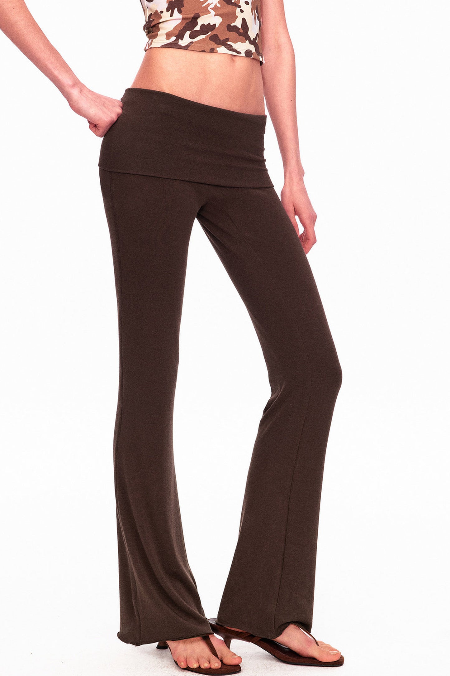 Wool Slightly Flared Cuffed Pants