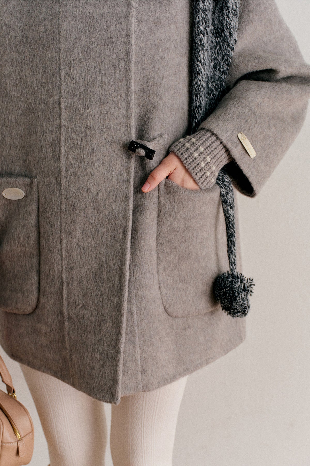 Hooded Horn Button Wool Coat
