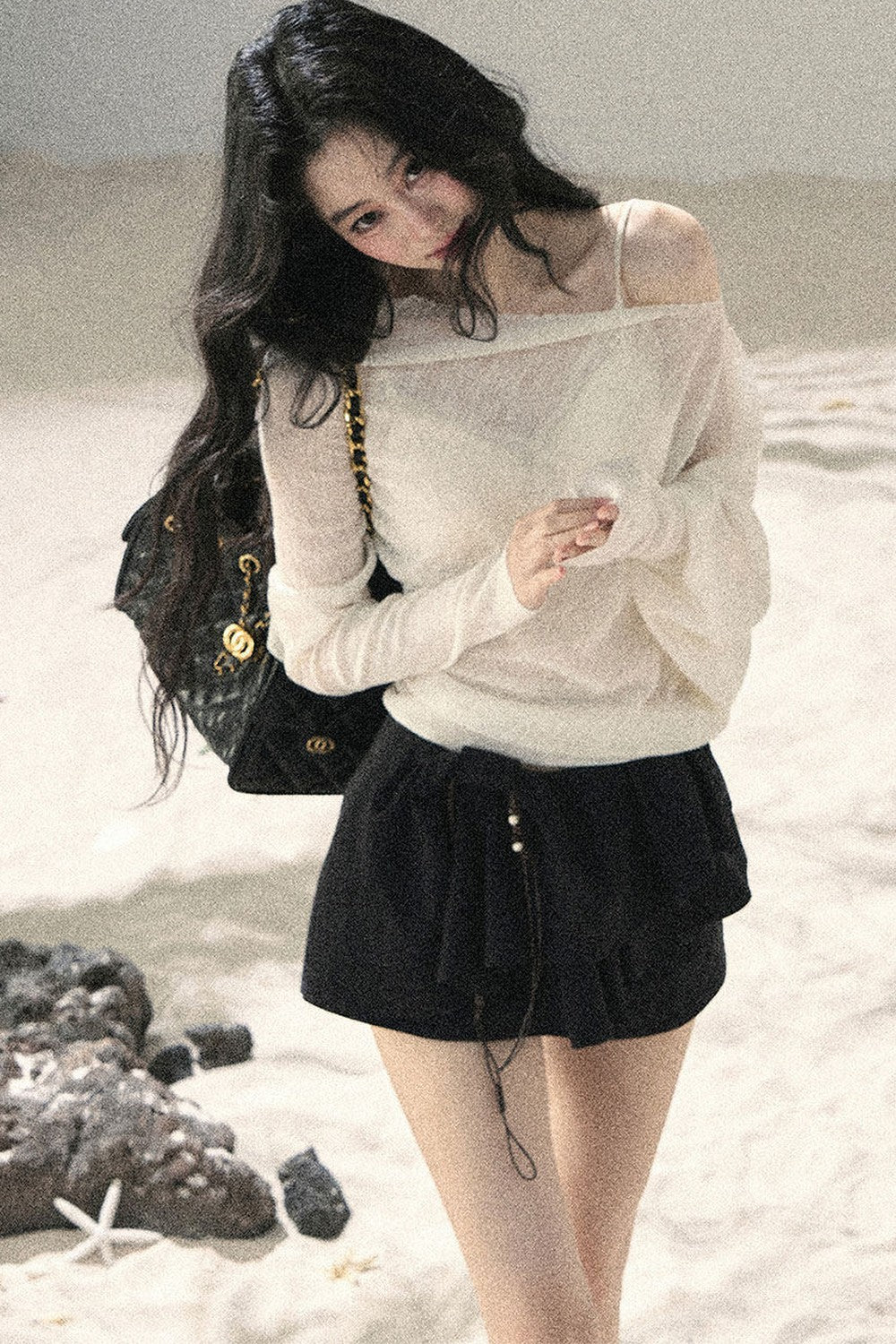 Conjunto de Top Hazy Mist Sin Hombros