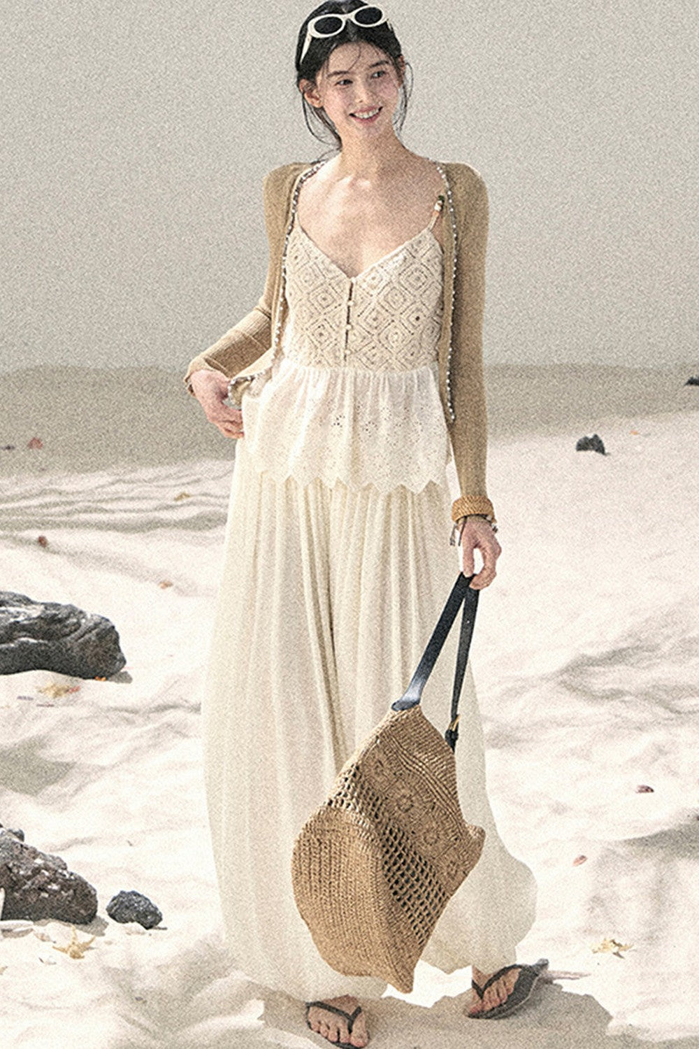 French Sun Protection Knit Cardigan Set