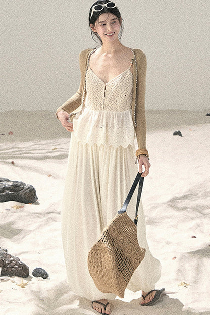 French Sun Protection Knit Cardigan Set