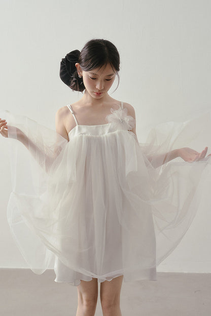 Layered Tulle A-Line Puff Dress