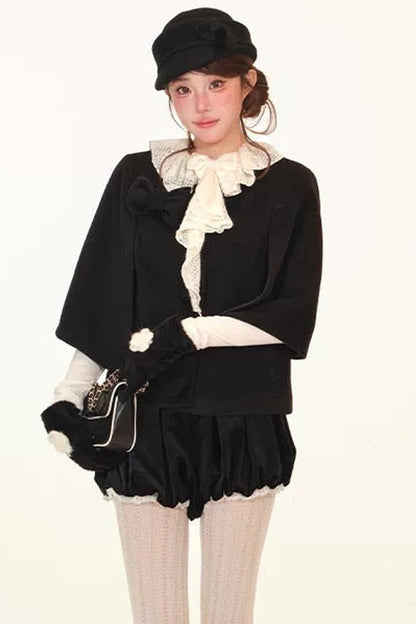 Autumn Lace Ruffle Coat Set-Up