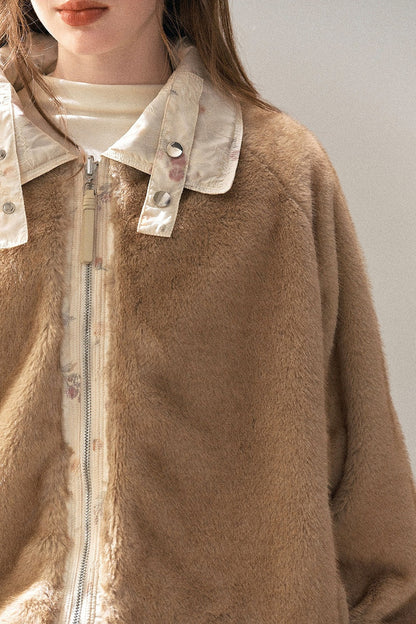 Double-Sided Reversible Floral Lapel Jacket