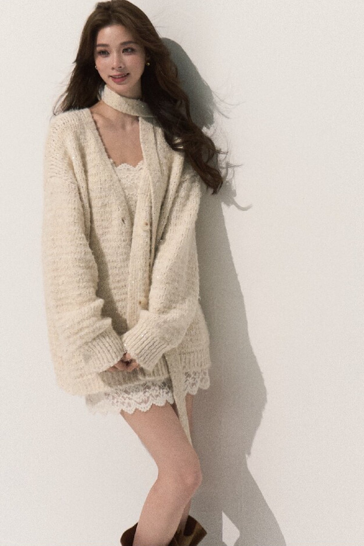 Cardigan en maille à sequins scintillants