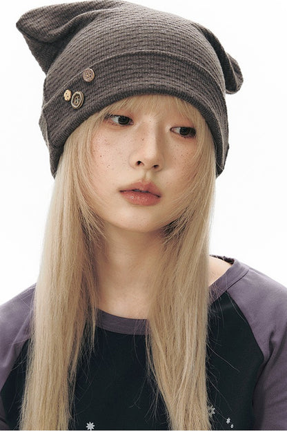 Textured Knitted Cat Ear Headwrap Hat