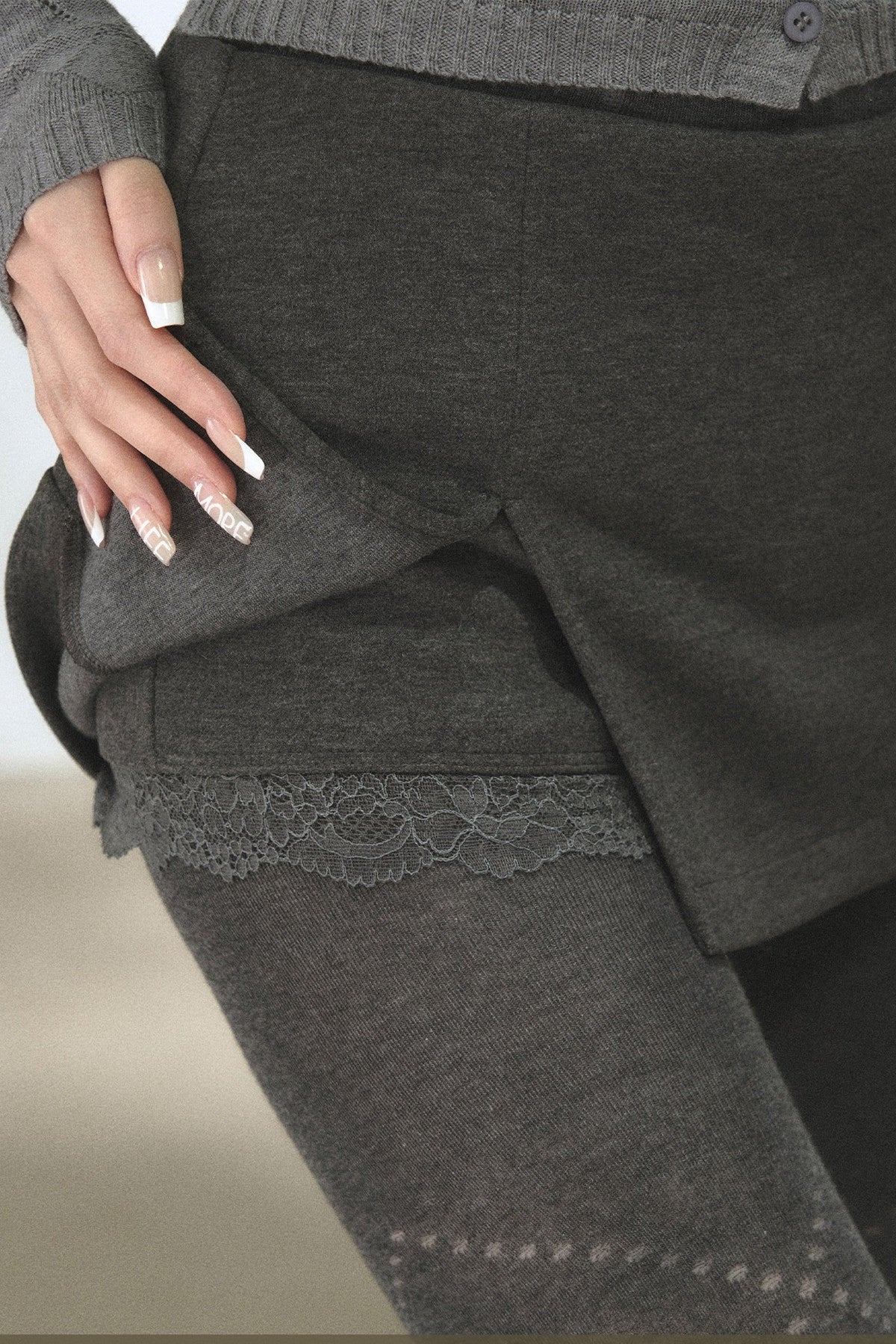 Lace Patchwork A-Line Skirt