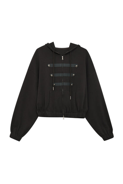 Retro Napoleon Hooded Sweatshirt and Skirt Set-Up