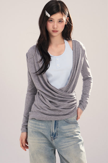 Layered-Look Long-Sleeve Top