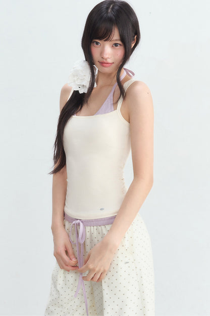 Halter Color-Blocked Camisole and Trousers Set